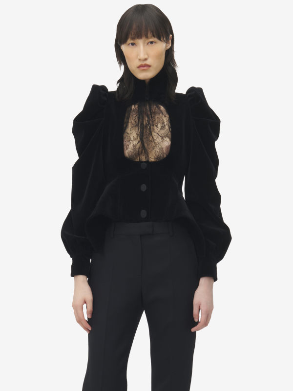 ALEXANDER MCQUEEN - Velvet Panel Jacket - Item 849830QFABM1000